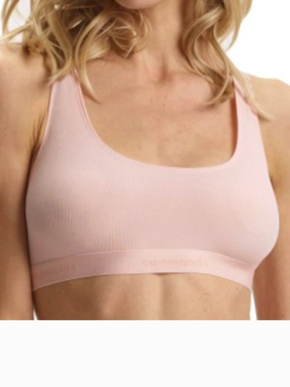 commando Soft-Rib Logo Racerback Bralette Pima‎ Cotton PRB500 Apricot XS
